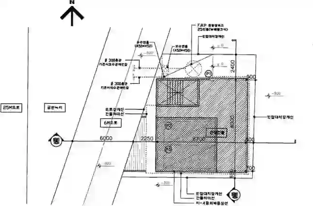 근린생활시설 및 다세대주택 배치도 이미지